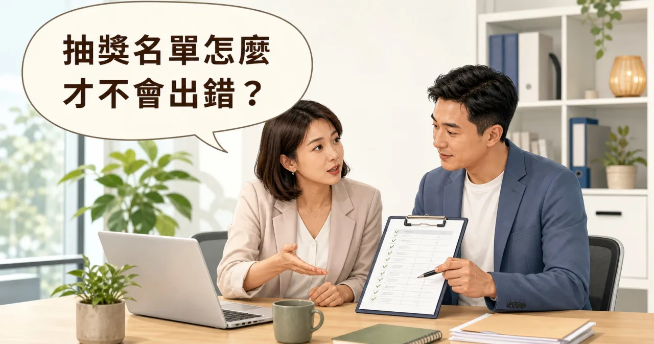 活動窗口與顧問核對抽獎名單