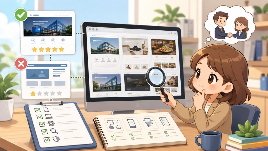 比較不同網頁設計作品,評估網站版型、使用體驗與設計品質,協助挑選適合的網頁設計公司。