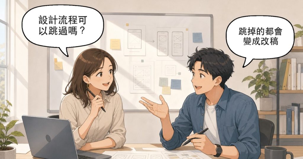 UI/UX 設計流程六階段:設計師與企業窗口討論設計流程能不能跳過
