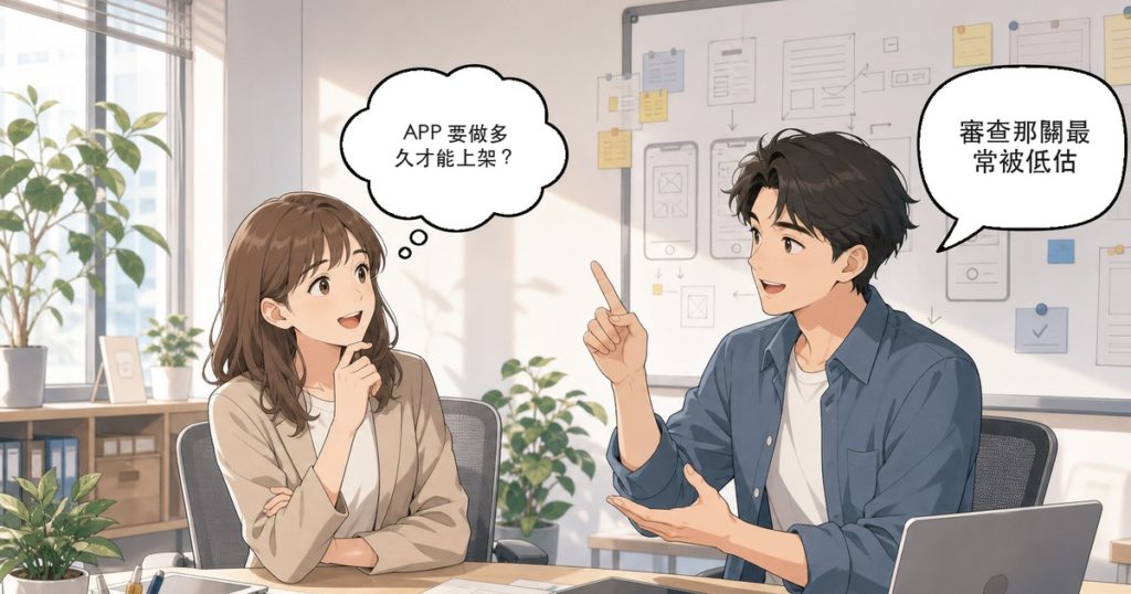 APP 開發流程:企業窗口詢問開發到上架要多久,工程師說明審查關卡