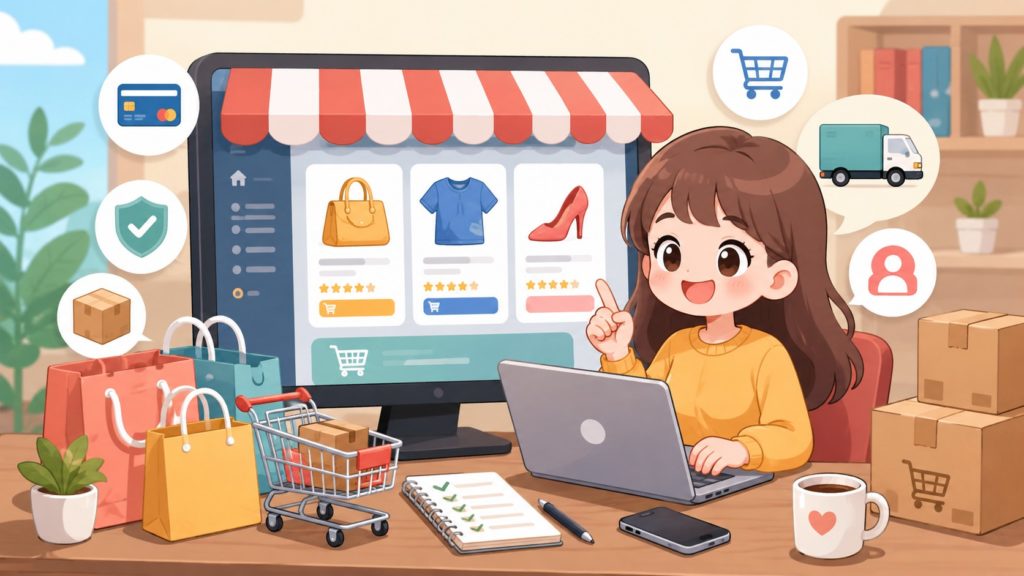 商家規劃購物網站設計,包含商品頁、購物車、金流物流與後台管理流程