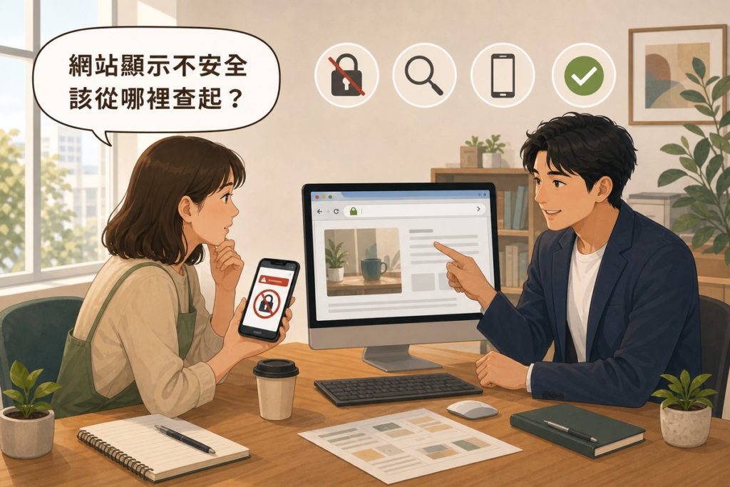 使用者手機顯示網站不安全警告，同事的桌機開同一個網站卻顯示正常的綠色鎖頭