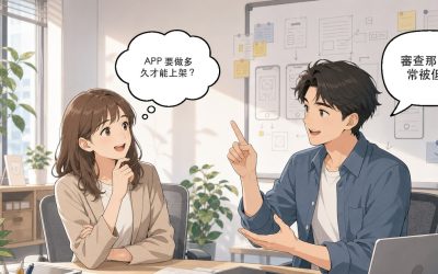 APP 開發流程：企業窗口詢問開發到上架要多久，工程師說明審查關卡