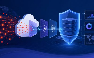 DDoS 攻擊流量被雲端防護層過濾並保護伺服器